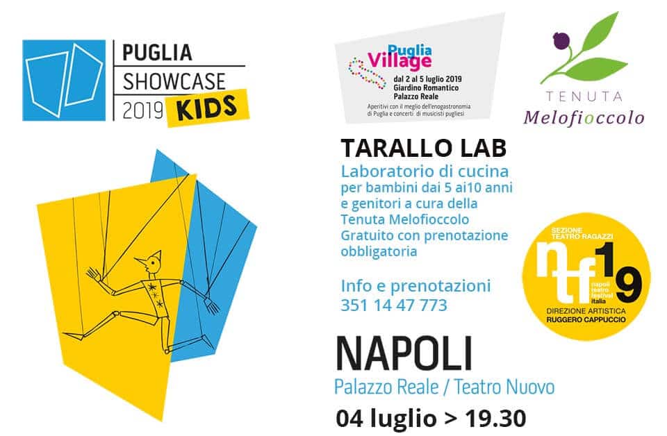 PSC kids con Puglia Village Napoli Teatro Festival 2019 Tenuta Melofioccolo